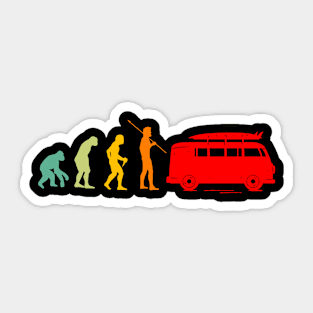 Evolution campeur cool idee camping Sticker